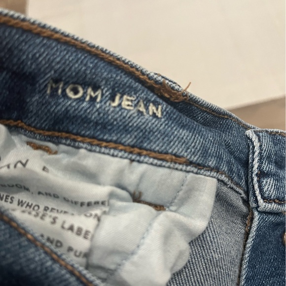 [US10L]American Eagle Stretch Mom Jeans Button Fly Classic Blue Denim Jeans - Picture 10 of 10